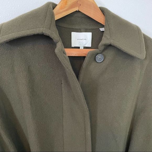 Vince Patch Pocket Wool-Blend Coat Pine Olive Size large - Picture 6 of 15